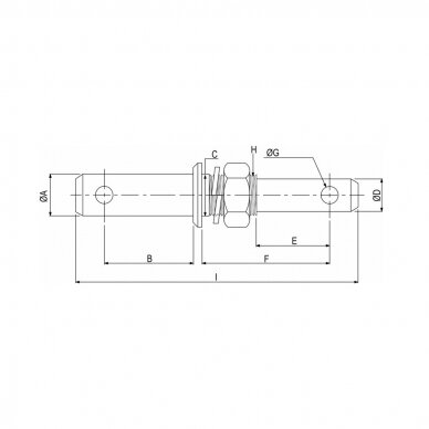 Double mounting pin with screw 1