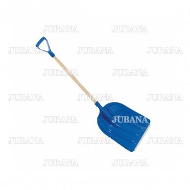 Snow shovel with wooden handle