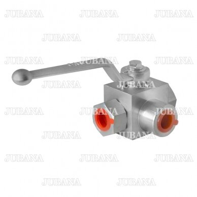 Three-way pressuure hydraulic ball valve 3/8"-3/8"-3/8"