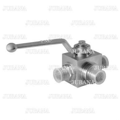 Three-way pressuure hydraulic ball valve S22-S22-S22 (М18х1,5-М18х1,5-М18х1,5)