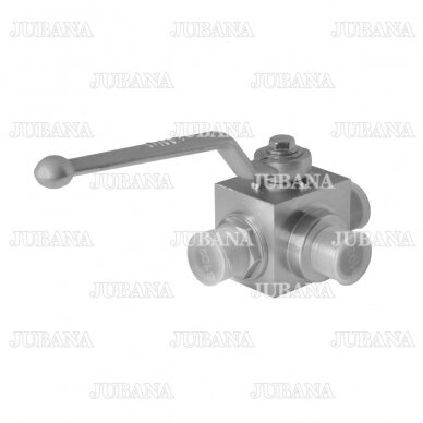 Three-way pressuure hydraulic ball valve S24-S24-S24 (М20х1,5-М20х1,5-М20х1,5)