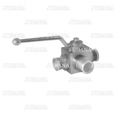 Three-way pressuure hydraulic ball valve S27-S27-S27 (М22х1,5-М22х1,5-М22х1,5)