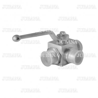 Three-way pressuure hydraulic ball valve S32-S32-S32 (М27х1,5-М27х1,5-М27х1,5)