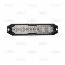 LED warning light, 6 LED flash, (15 functions), fixed screws, glued; with synchronization, 12W, 12/24V