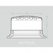 LED švyturėlis geltonas, su dūmų lęšiu, prisukamas, 12/24V