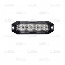 LED warning light blue, 4 LED flash, (15 functions), fixed screws, glued; with synchronization, 9W, 12/24V