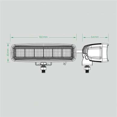 LED atbulinės eigos darbo žibintas 30W; 2520 lm; (plataus spindulio), 16cm, ECE R148 (R23) 4