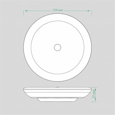 LED auto interior light D = 128mm; round; with switch 3