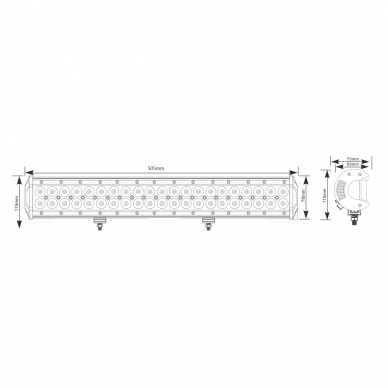 LED BAR light 126W; 8820 lm; (42x3W L=50,5 cm/combo) 5