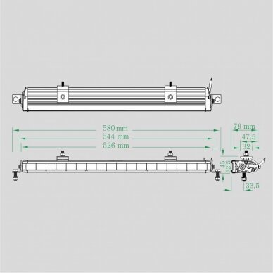 LED certified light BAR 90W 7560lm, driving, L=58cm 5