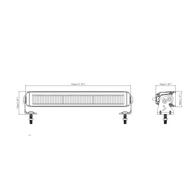 Sertifikuotas LED BAR žibintas 42W / 8W, L=34,5cm (combo)  5