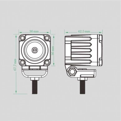 LED mini work light 10W; floodlight; R10, EMC 6