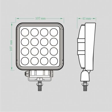 LED darbo žibintas 16W (mėlyno siauro spindulio) 7