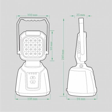 LED work light 16W (rechargeable, portable) OSRAM LED 9