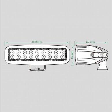 LED darbo žibintas 18W; 1320lm (balta + geltona, combo spindulys) 6