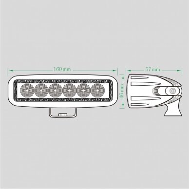 LED darbo žibintas 18W 1170 lm siauro spindulio; PREKĖ BUVUSI EKSPOZICIJOJE 6