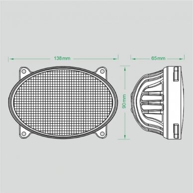 LED work light 26W flood beam, recessed 3