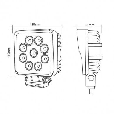 LED work lamp 27W/30° (spotlight, square) 4