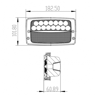 LED work light 30W (high/low beam combo), recessed 2