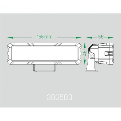 LED driving light 40W 2000lm spot beam + position light, dual color 10