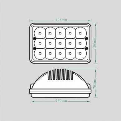 LED darbo žibintas 45W/30° (siauro spindulio, dviejų funkcijų) 5