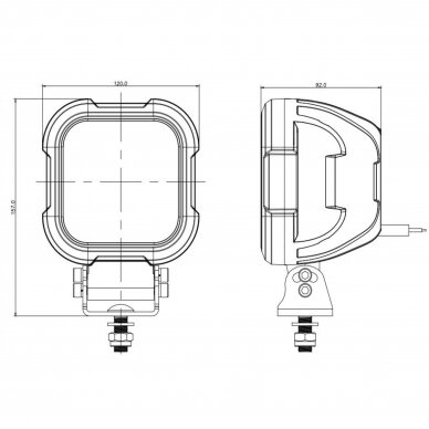 Heavy Duty LED darbo žibintas 56W plataus spindulio 8