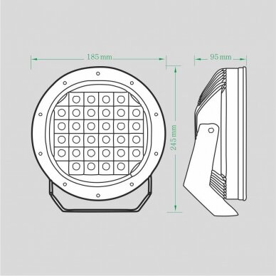 LED work light 68W+5W; CREE; combo+angel eye; R112, R7, R10, EMC 6