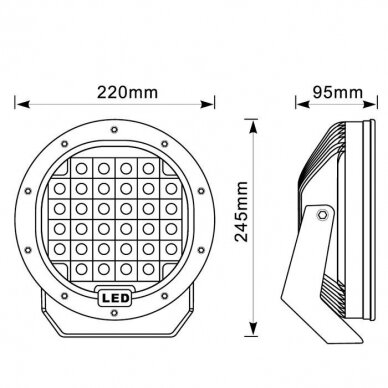 LED work light 96W/60° (floodlight, round), THE ITEM HAS BEEN ON EXHIBITION 2