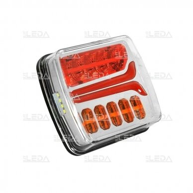 LED tail light 12-24V; 110x103mm, tail, direction indicator (right), brake, number plate lamp 2