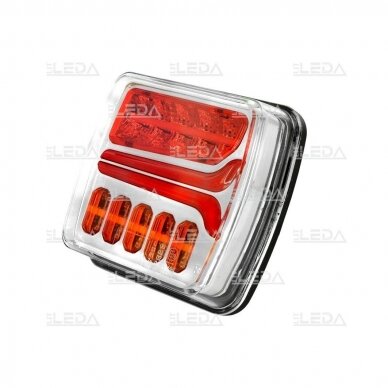 LED tail light 12-24V; 110x103mm, tail, direction indicator (right), brake, number plate lamp