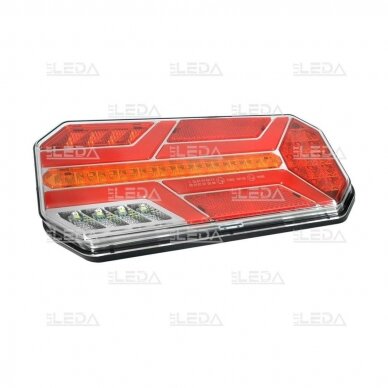 LED tail light 12-24V; 235x110mm, tail, direction indicator (right), brake, reverse, number plate, fog lamp and reflector 2