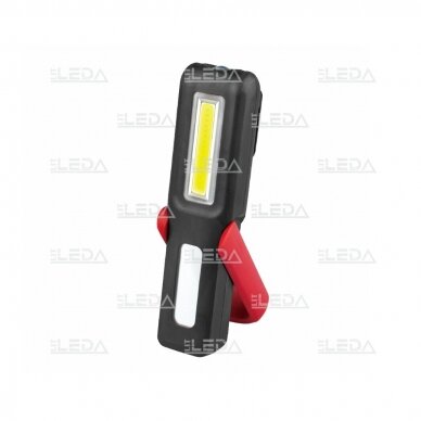 LED įkraunamas žibintuvėlis 3W + 3W COB LED