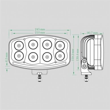 LED driving light 64W (combo beam) + DRL 8