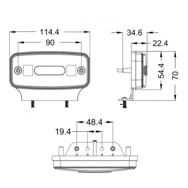 LED side marker light with reflex reflector, white 6