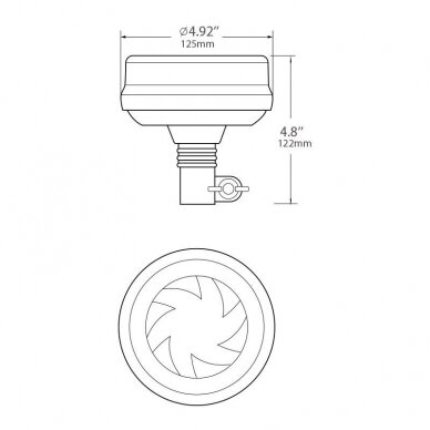 LED flexible pipe mount micro beacon ECE R65, R10 5