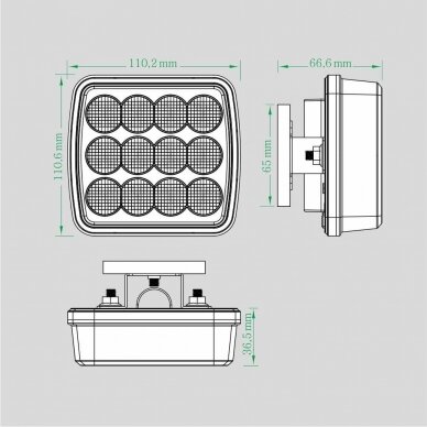 LED mini warning light, amber 12-24V 5