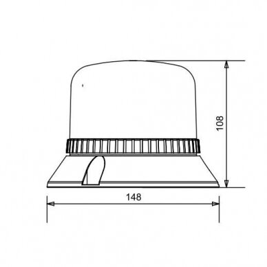 LED 3 bolt mount beacon, 12-24V 1