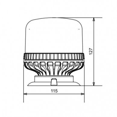 LED magnetic mount beacon, 12-24V 1