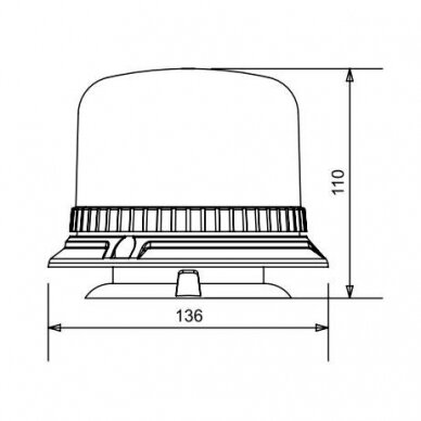 LED magnetic and 3 bolt mount beacon, 12-24V 1