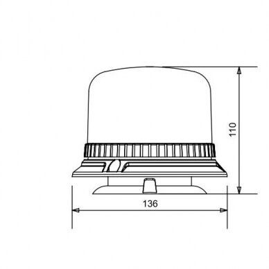 LED magnetic and 3 bolt mount beacon 12-24V 1