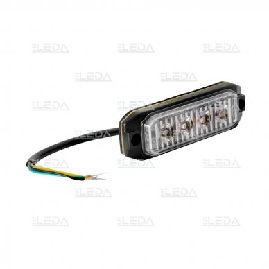 LED švyturėlis geltonas, 12W LED, 12-24V