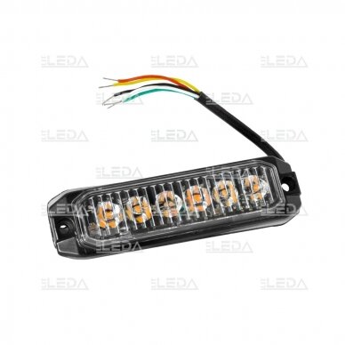 LED švyturėlis oranžinis, 18W LED, 12-24V 6