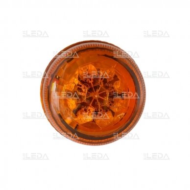 LED beacon amber, diamond, with vibration-resistant holder, 12/24V 2