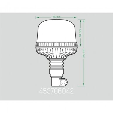 LED beacon amber, diamond, with vibration-resistant holder, 12/24V 3