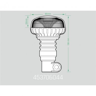 LED beacon amber, mini (86x138mm), with vibration-resistant holder, 12/24V 3