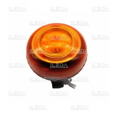 LED beacon amber, mini (86x138mm), with vibration-resistant holder, 12/24V 2