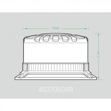 LED beacon amber, with smoked lens, screwed, 12/24V 1