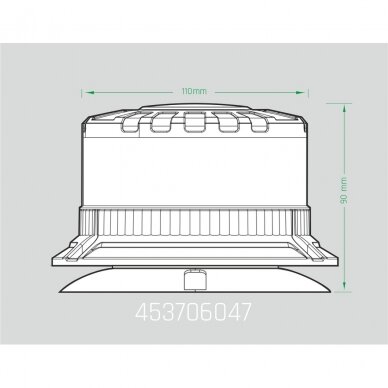 LED beacon amber, with smoked lens, magnet and screwed, 12/24V 1