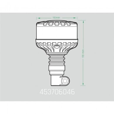 LED beacon amber, with smoked lens, vibration-resistant holder, 12/24V 1