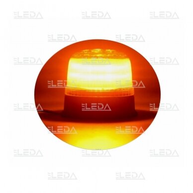 LED švyturėlis geltonas su permatomu stiklu, 12/24V; su magnetu, siurbtuku ir prisukamas; 1